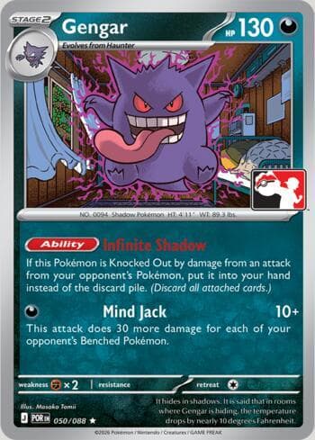 Carta Gengar 050/80 do set Play Pokemon Prize Pack Series 9 — Pokémon TCG | Bynx
