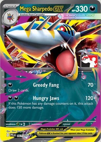 Mega Sharpedo ex 061b/80 — Play! Pokemon Prize Pack Series 9