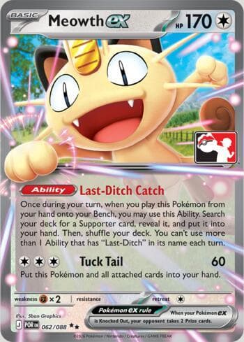 Carta Meowth ex 062/80 do set Play Pokemon Prize Pack Series 9 — Pokémon TCG | Bynx