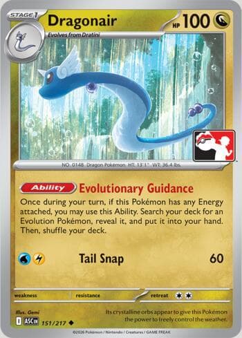 Carta Dragonair 151/80 do set Play Pokemon Prize Pack Series 9 — Pokémon TCG | Bynx