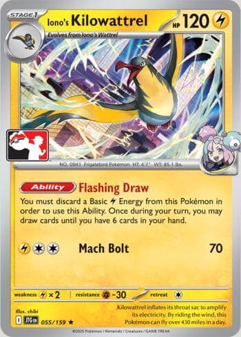 Iono's Kilowattrel 055/80 — Play! Pokemon Prize Pack Series 9